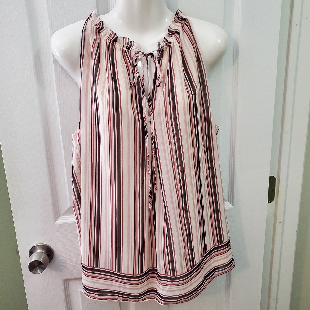 Pink striped blouse